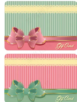 粉绿蝴蝶结蕾丝卡片图片