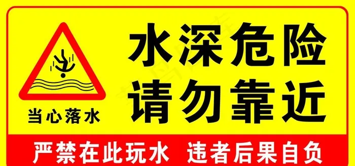 水深危险图片psd模版下载
