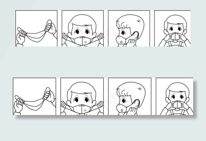 口罩佩戴式图片