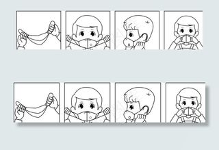 口罩佩戴式图片