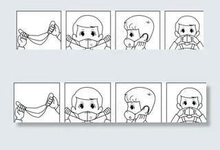 口罩佩戴式图片