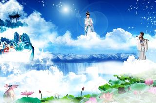 天庭荷塘仙女图片
