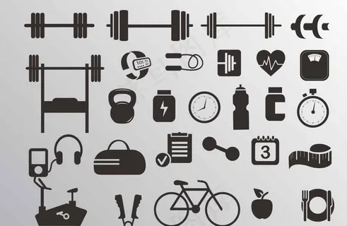 健身器材 剪影图片