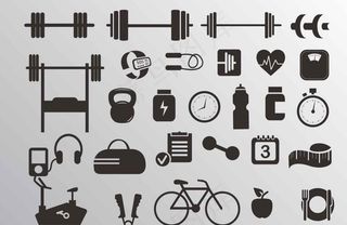 健身器材 剪影图片