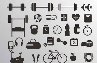 健身器材 剪影图片