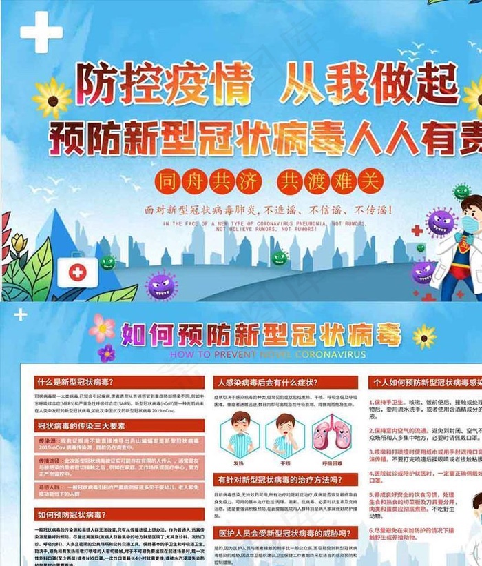 预防新型冠状病毒肺炎疫情宣传栏图片