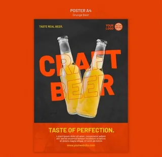 啤酒海报模板图片