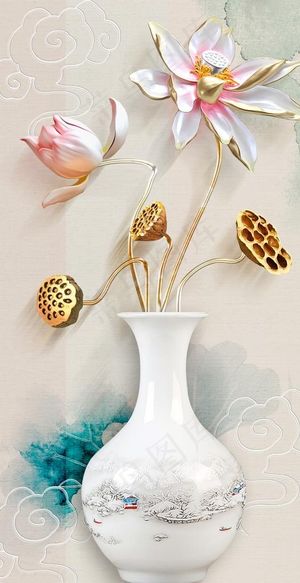 浮雕花瓶玄关图片