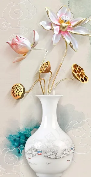 浮雕花瓶玄关图片