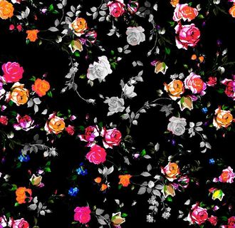 数码印花 大牌 服装花型 黑色图片