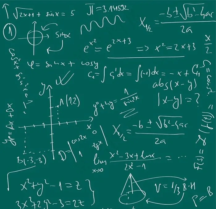 黑板粉笔字数学公式计算背景图片