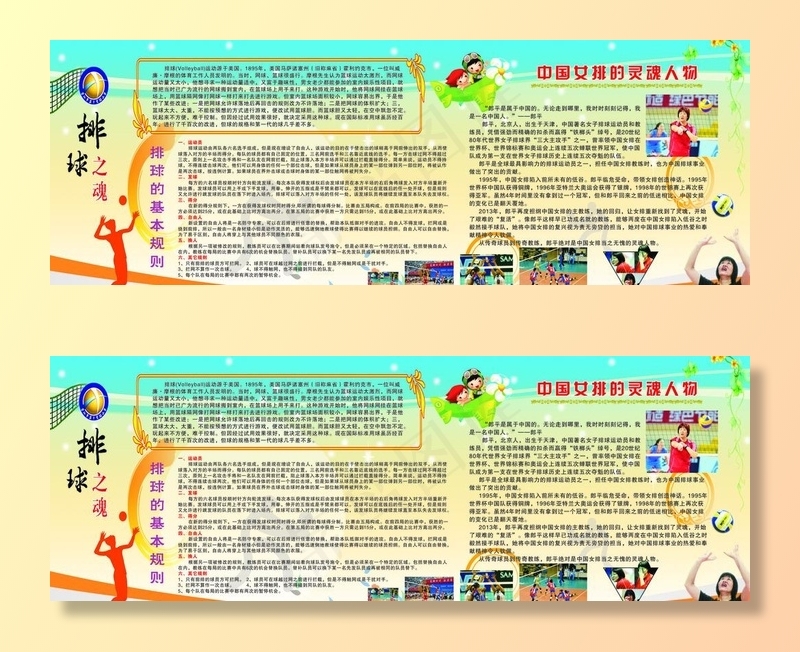 排球运动基本规则图片cdr矢量模版下载