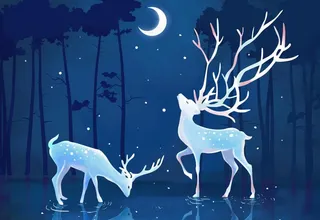 蓝色麋鹿 鹿 森林麋鹿图片