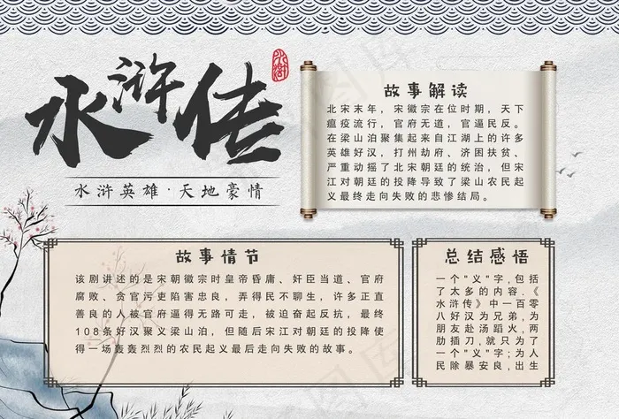 水浒传图片(3543X2510(DPI:150))psd模版下载