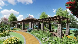 花架廊效果图图片