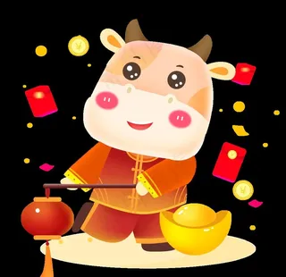 卡通春节牛图片