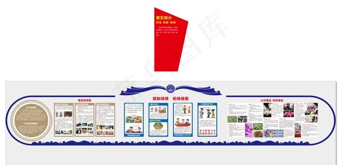 禁毒展厅系列图片cdr矢量模版下载