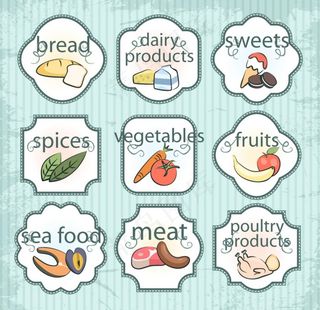9款复古食品标签矢量素材图片