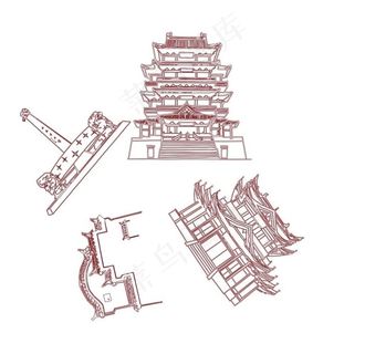 手绘名胜景区图片