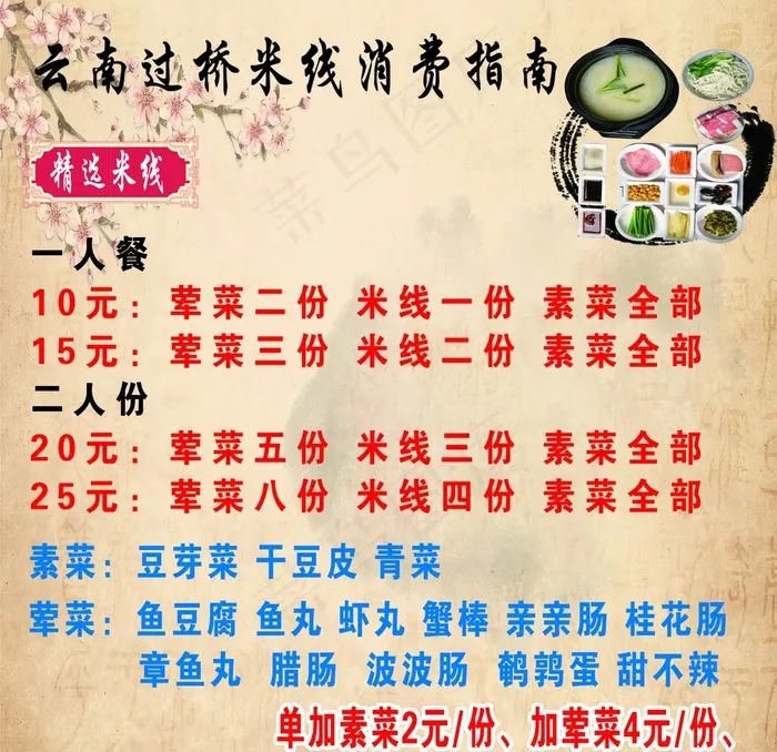 米线菜单图片(1984X1984(DPI:72))psd模版下载