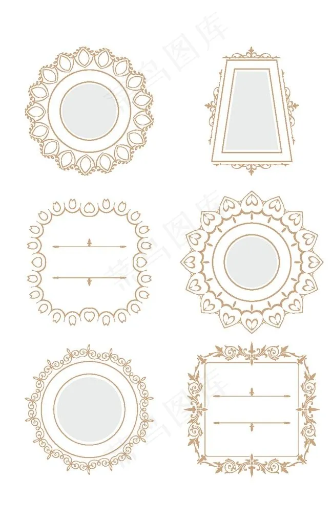 传统花纹边框图片ai矢量模版下载
