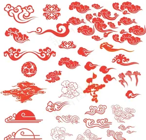 节日祥云剪纸图片
