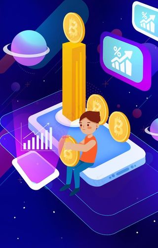 金融科技2.5D插画图片