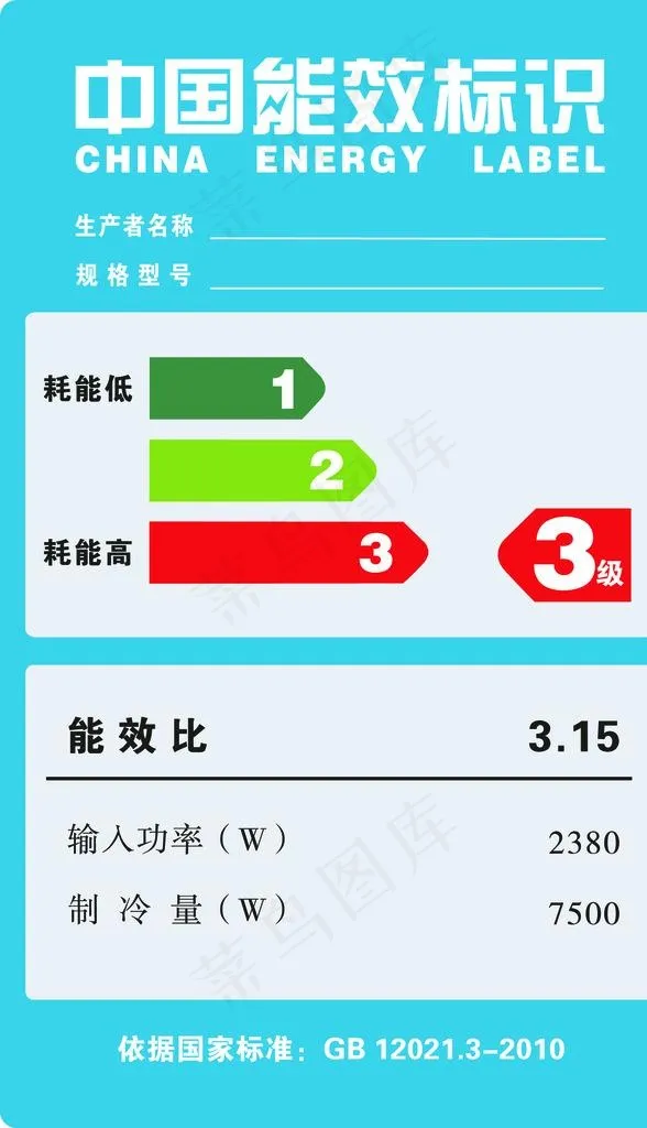 中国能效标识图片ai矢量模版下载