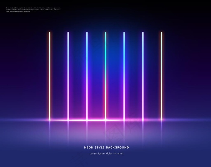 霓虹灯几何空间 海报图片