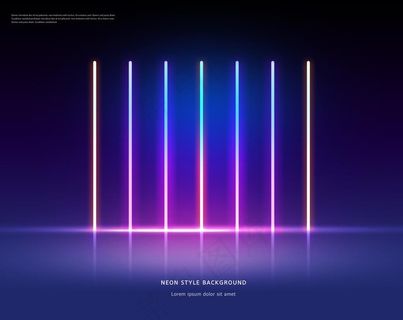 霓虹灯几何空间 海报图片