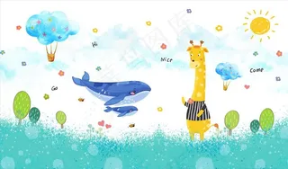 卡通背景墙图片