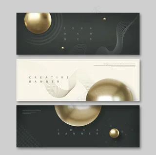 金属立体几何图形设计元素图片