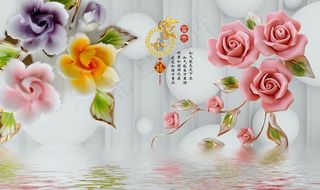 花卉背景墙图片