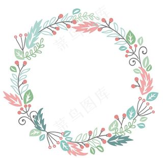 手绘清新花环图片
