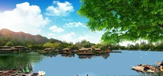 山水风景 中堂画图片