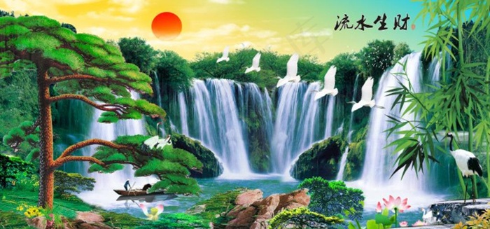 山水古画图片