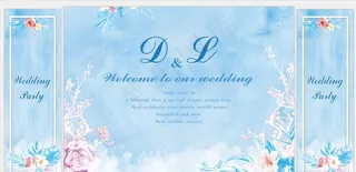 浅蓝色婚礼图片