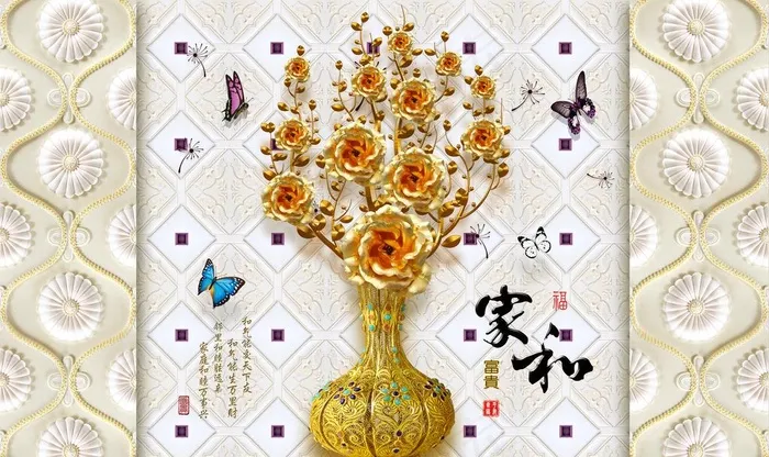 奢华高档3D家和影视墙图片(9071X5669(DPI:72))psd模版下载