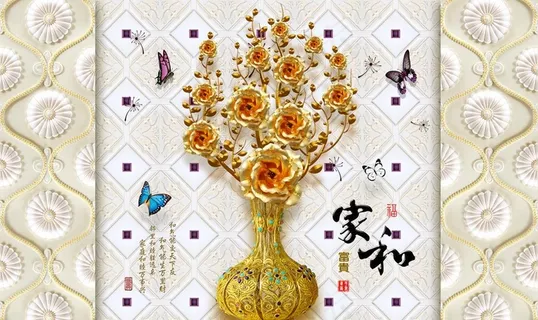 奢华高档3D家和影视墙图片