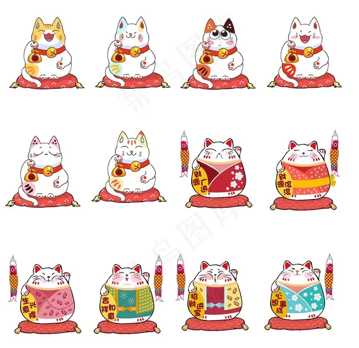 招财猫图片psd模版下载