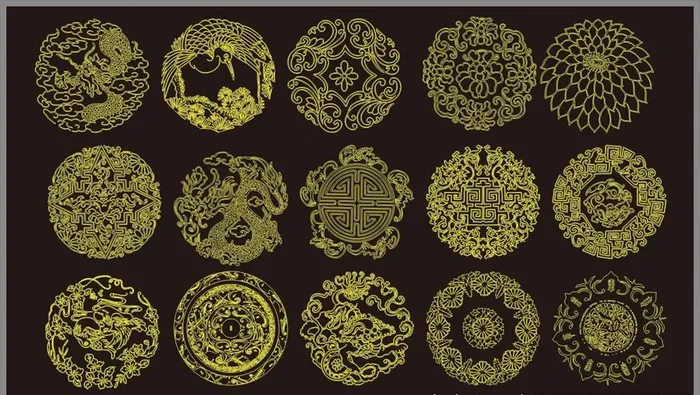 花纹图案 传统图案 圆形花纹图片