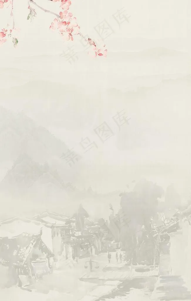 水墨风图片(3545X5315(DPI:300))psd模版下载