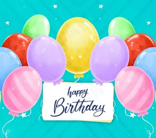 彩色生日气球图片