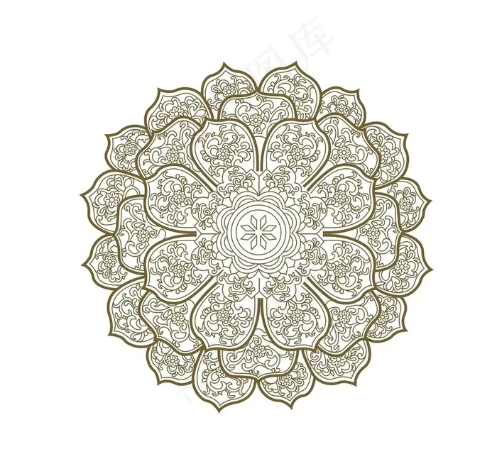 莲花 荷花 荷叶 图腾 纹样图片ai矢量模版下载