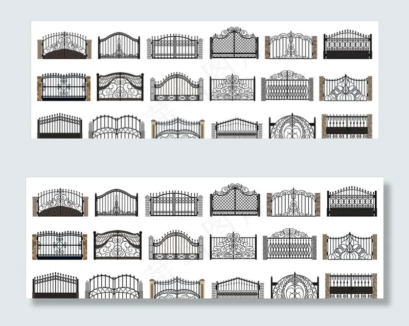 艺术铁门图片ai矢量模版下载