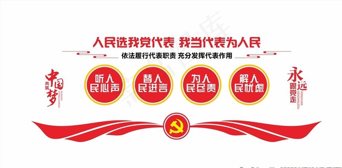 人大代表文化墙图片cdr矢量模版下载