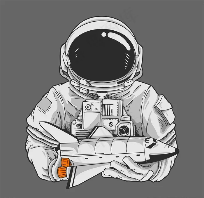 宇航员图片ai矢量模版下载