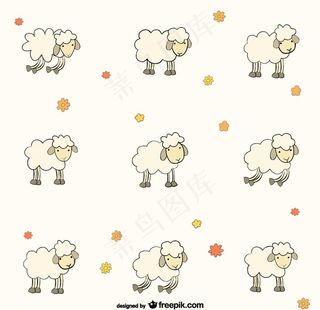 羊图案矢量图片