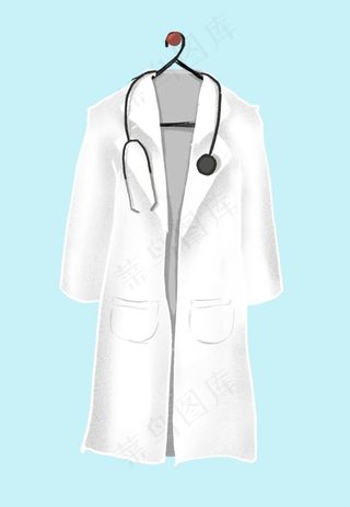 白衣外套 白大褂 医生 原创手图片