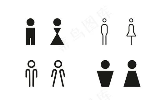 矢量创意男女厕所卫生间标识图片